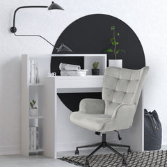 Fauteuil de bureau moderne à haut dossier Florelo Velours Gris