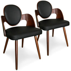 Lot de 2 chaises scandinaves Galway Bois Noisette et Blanc