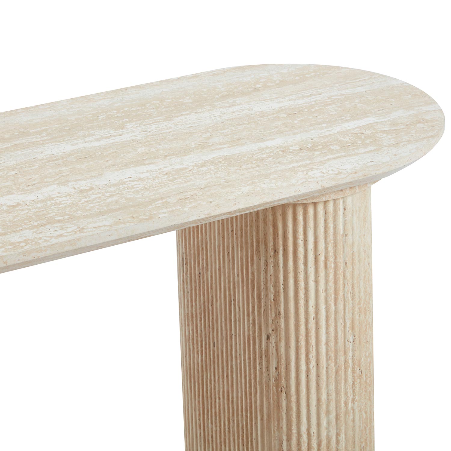 Console moderne avec pieds style colonnes Gwendoline Beige