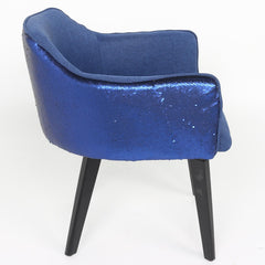 Chaise / Fauteuil Gybson Sequins Tissu Bleu et Sequins Bleu