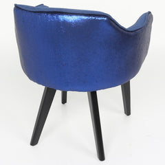 Chaise / Fauteuil Gybson Sequins Tissu Bleu et Sequins Bleu