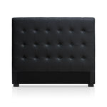 Tête de lit noire 140 cm capitonnée