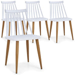 Juego de 4 sillas Houlgate blancas de polipropileno y metal con efecto madera