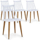 Juego de 4 sillas Houlgate blancas de polipropileno y metal con efecto madera