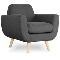 Fauteuil scandinave Danube Tissu Gris Foncé