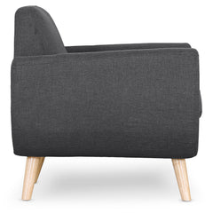 Fauteuil scandinave Danube Tissu Gris Foncé vu de profil