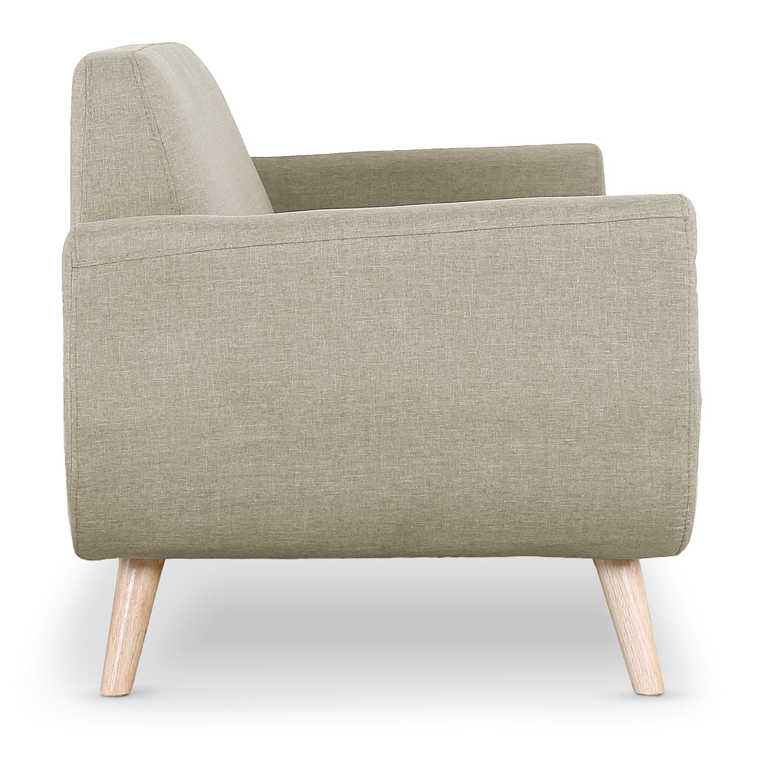 Canapé scandinave 2 places Danube Tissu Beige vu de profil