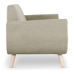 Canapé scandinave 2 places Danube Tissu Beige vu de profil