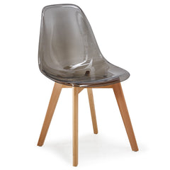 Lot de 4 chaises scandinaves Larry plexi Fumé