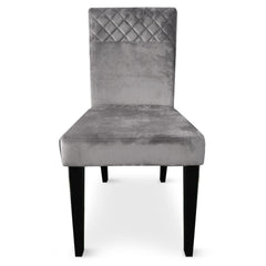 Chaise velours argent matelassée Milo