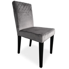 La chaise matelassée Velours Argent Milo