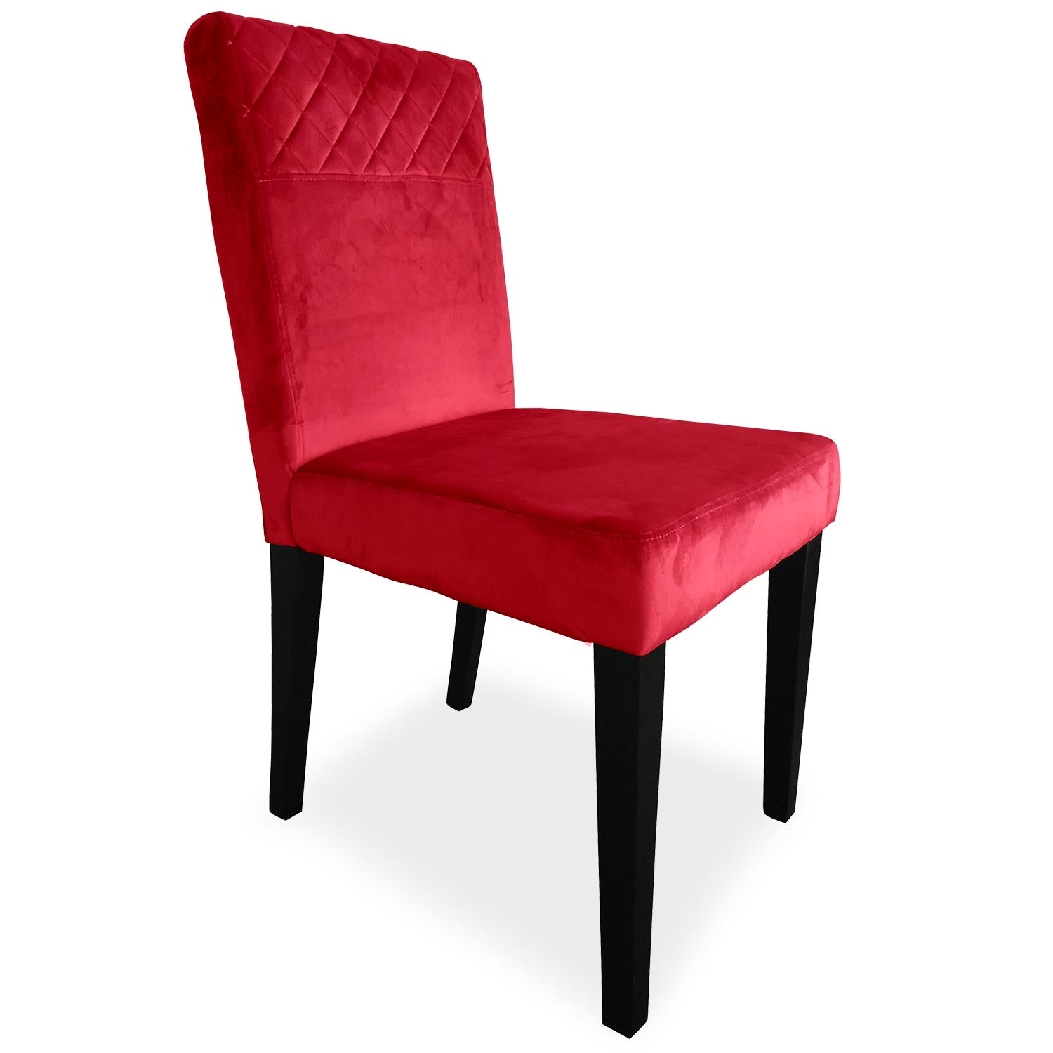 La chaise matelassée Velours Rouge Milo