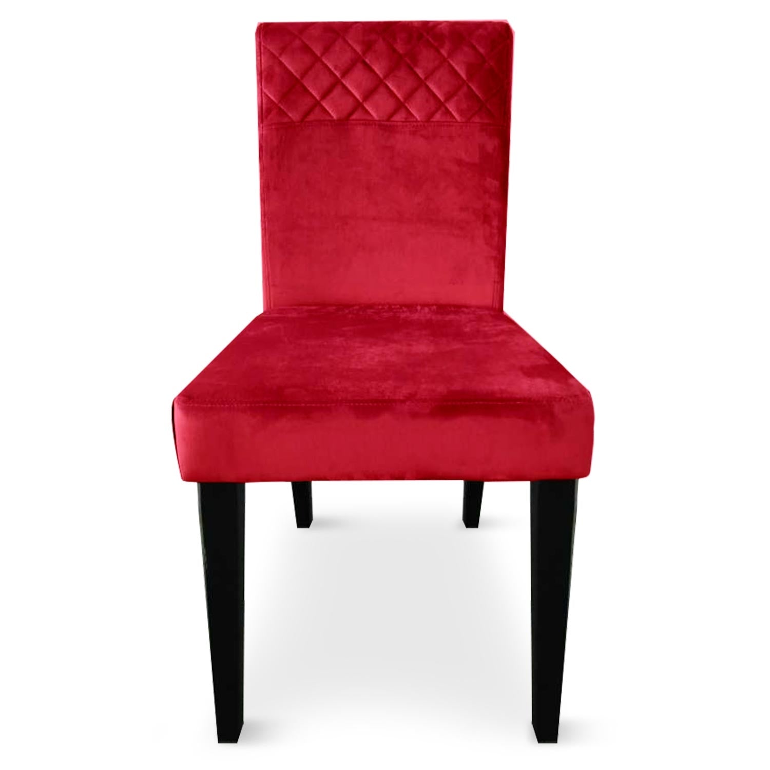 Chaise velours rouge matelassée Milo