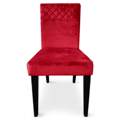 Chaise velours rouge matelassée Milo