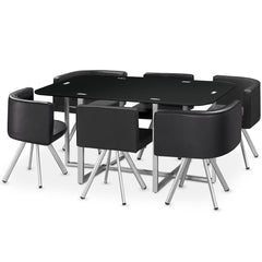 Table rectangulaire pratique gain de place Mosaic XL verre noir