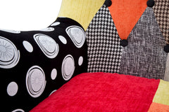 Sillón Imperial de madera y tela patchwork