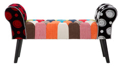 Banco patchwork Imperial de madera y tela