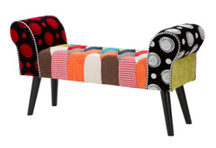 Banco patchwork Imperial de madera y tela