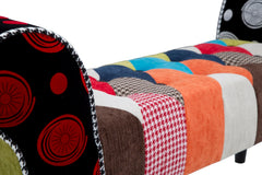 Banco patchwork Imperial de madera y tela