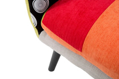 Fauteuil Impérial Tissu patchwork en bois