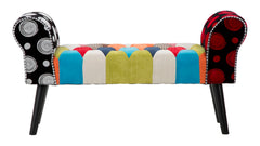 Banco patchwork Imperial de madera y tela