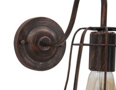 Aplique de pared industrial de hierro negro