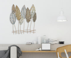 Panel decorativo Hojas Metal y MDF