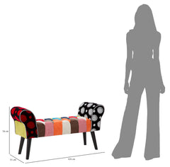 Banco patchwork Imperial de madera y tela