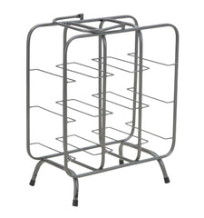 Porte-bouteilles 9 trous métal gris foncé avec poignée