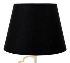 Lampe de table Glam Harts métal or abat-jour tissu noir