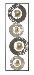 Panel metálico abstracto 3D decorativo Geométrico y Floral Negro y Oro