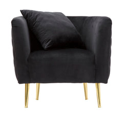 Fauteuil Bucarest Velours Noir métal doré