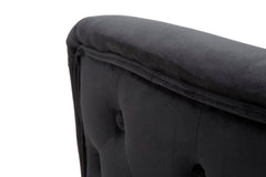 Fauteuil Bucarest Velours Noir métal doré