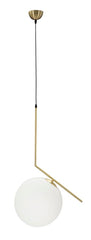 Lámpara de techo Glamy Metal Dorado Esfera Cristal Opaco
