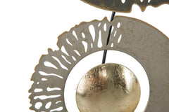 Panel metálico abstracto 3D decorativo Geométrico y Floral Negro y Oro