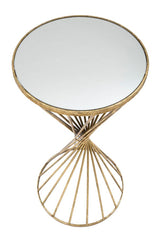 Table ronde Hypnos métal doré et verre