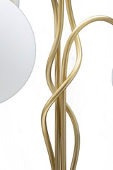 Lámpara de mesa Glamy 4 luces Metal dorado y Cristal opaco