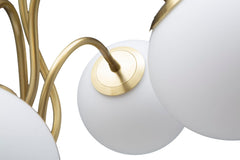Lámpara de mesa Glamy 4 luces Metal dorado y Cristal opaco
