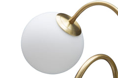 Lámpara de mesa Glamy 4 luces Metal dorado y Cristal opaco