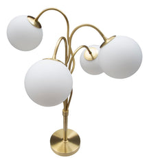 Lámpara de mesa Glamy 4 luces Metal dorado y Cristal opaco
