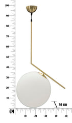 Lámpara de techo Glamy Metal Dorado Esfera Cristal Opaco
