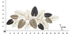 Panneau mural métallique feuilles 3D motifs géométriques et floraux