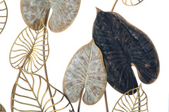 Panneau en métal feuilles Century Noir et doré