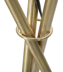 Lámpara de pie Glamy, metal dorado, esfera de cristal blanco