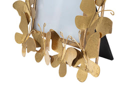 Marco de fotos de metal dorado con decoración de mariposas