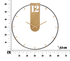 Horloge murale métal noir et doré