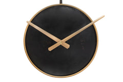 Horloge murale métal noir et doré