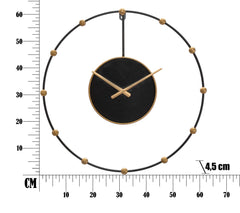 Horloge murale métal noir et doré