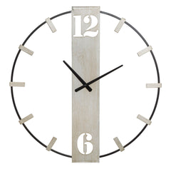 Horloge murale en métal Noir et Argent