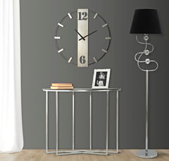 Horloge murale en métal Noir et Argent